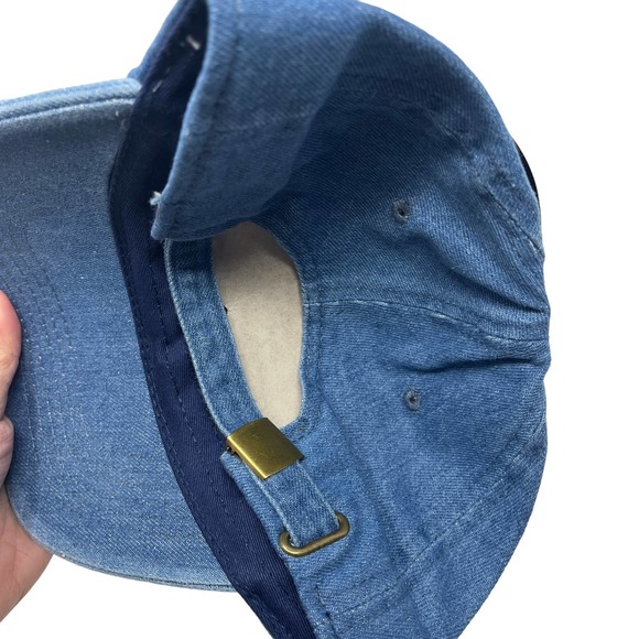 NWT Adult‎ Denim Blue Baseball Hat Cap Low Profile Adjustable Cotton - Picture 3 of 6